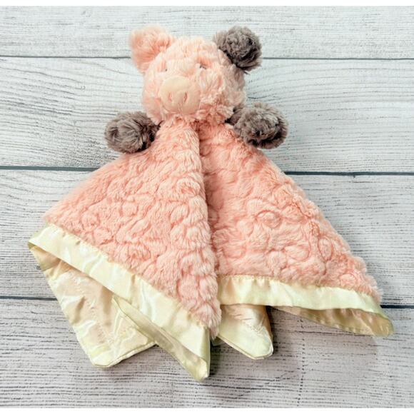 Mary Meyer Other - Mary Meyer Pink Pig Lovey Security Blanket Putty Baby Plush Nursery Satin